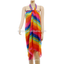 Mode Damen gedruckt Regenbogen Polyester Sarong Pareo